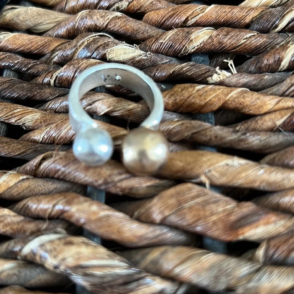 Gold And Silver Tone Ball Ring